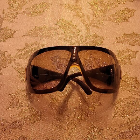 Chanel CC 5086 Brown Sunglasses Ski Sport Mask Shield Authentic - Picture 5 of 16
